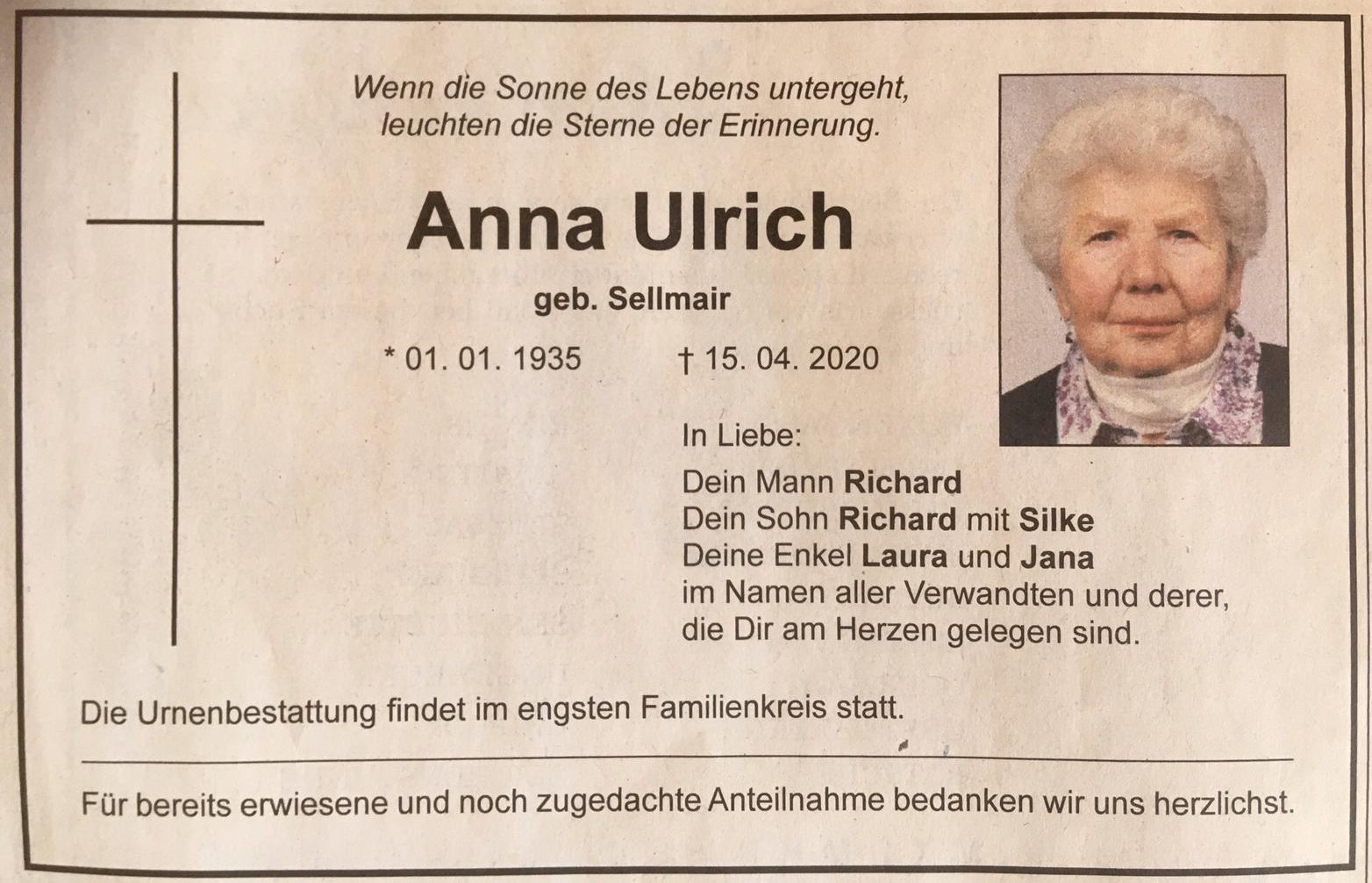 trauer 2020 ulrich anna